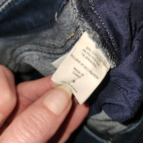 Soho NY&Co Distressed Curvy Cropped Legging Jeans Size 8 - Picture 4 of 9